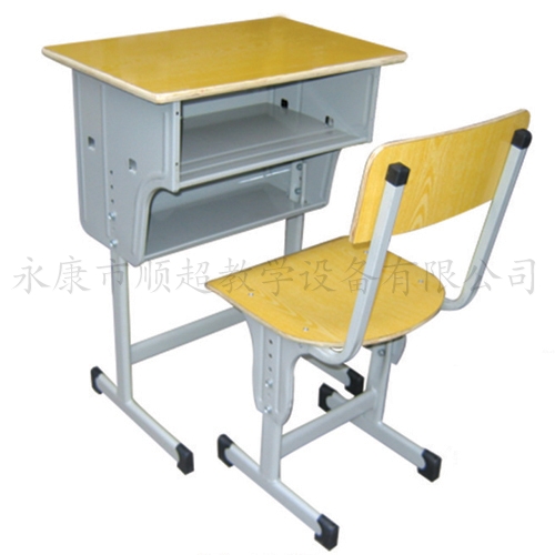 多层板双层开口升降课桌椅 SC-8085
