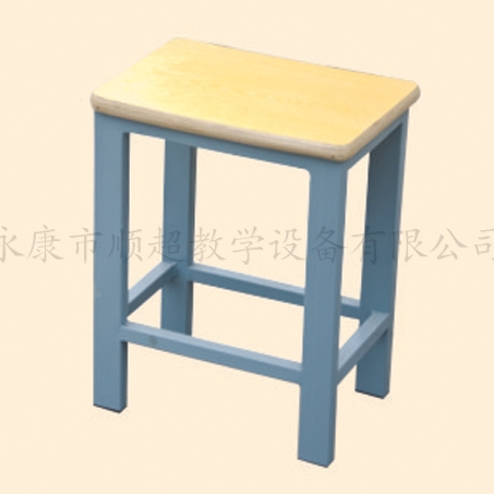 Steel wood small square stool SC - 8028